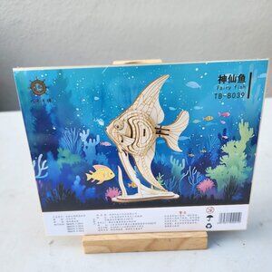 NEW 3D Wooden Angelfish Puzzle Aquarium Ocean Life Animal Model Kit STEM Crafts